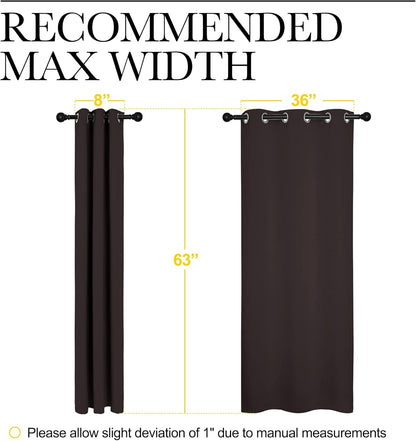 NICETOWN Blackout Curtains - Triple Weave Thermal Insulated Grommet Panels | 42"x63", Toffee Brown