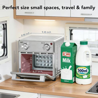 Skiennix 8.5QT Toaster Oven Air Fryer Combo - Stainless Steel, Fast Preheat, Ideal for Small Spaces