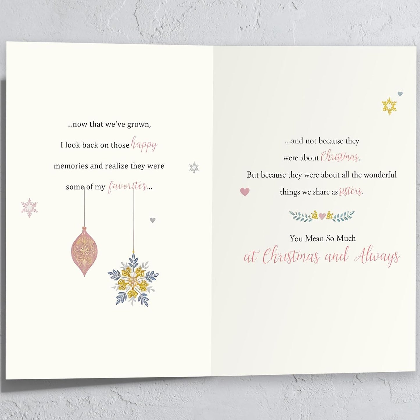 Sister Christmas Card - Merry Christmas Wishes | Perfect Gift for Sisters