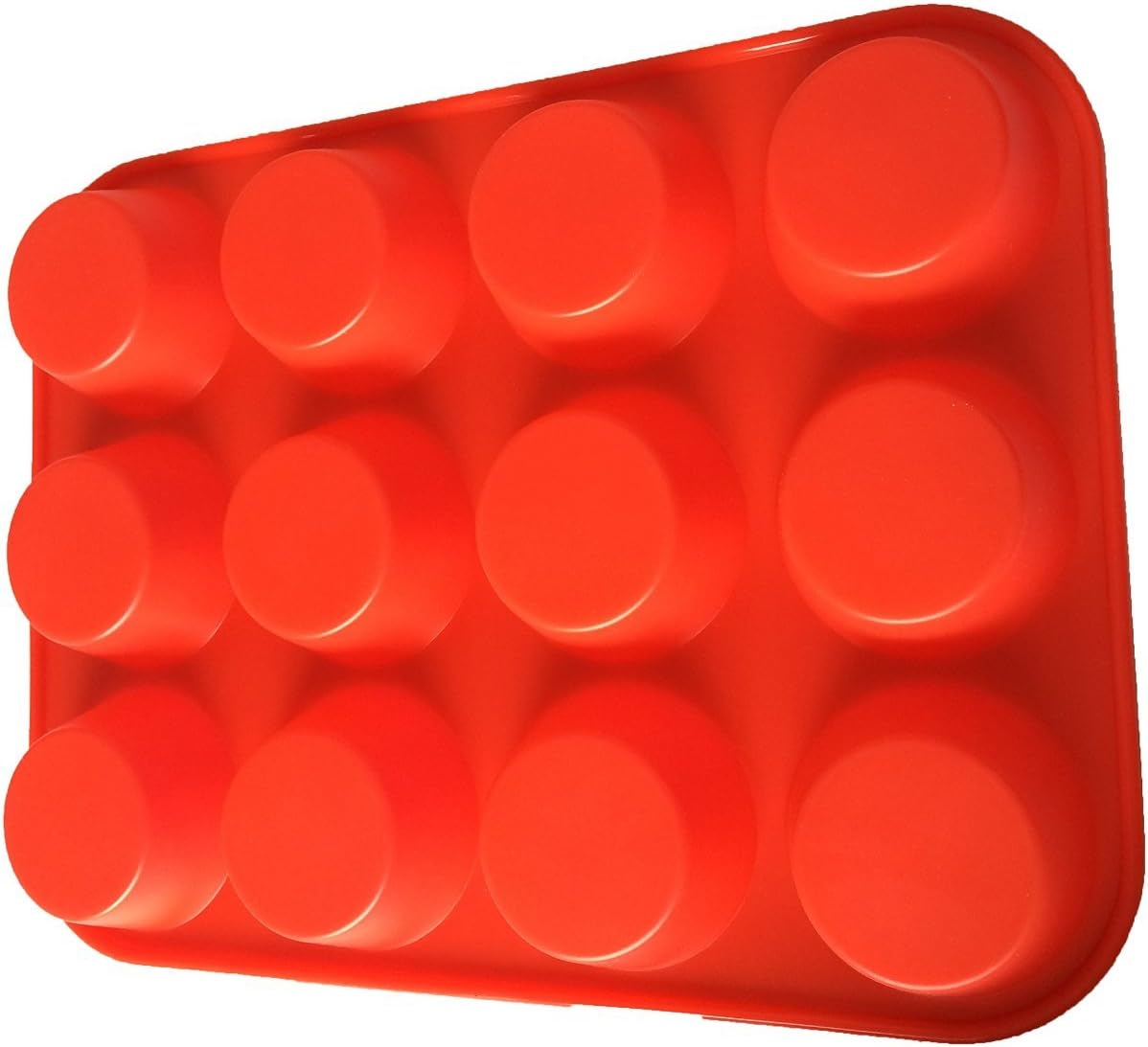 Skiennix Silicone Muffin Pan - 12-Cup Non-Stick Baking Mold for Muffins, Cupcakes & Tarts - Dishwasher & Microwave Safe