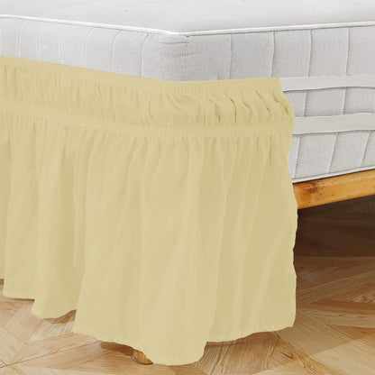 Wrap Around Bed Skirt, Luxurious 100% Egyptian Cotton 800 Thread Count 1 Pcs Bed Skirt, 18" Inch Drop - Twin Size (39" X 75") Inch, Ivory Solid