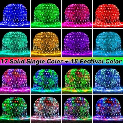 RGB Connectable 10x10FT Outdoor Christmas Net Lights 240 LED with Remote