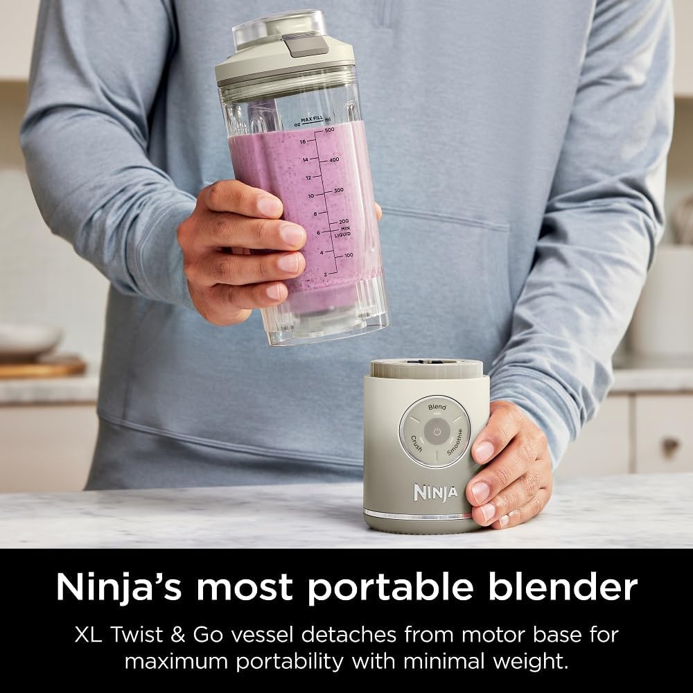 Ninja BC251IV Blast Max Cordless Blender - Smoothies & Ice Crushing - 22 oz. Cream Vessel | Certified Refurbished