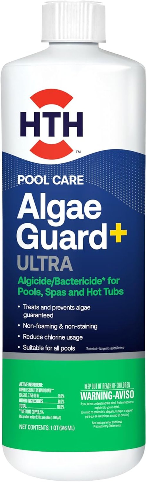 HTH 67244 Algae Guard Ultra - Fast-Acting Formula Eliminates Green, Black & Mustard Algae | 32oz