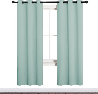 NICETOWN Blackout Curtain Panels - Thermal Insulated Draperies | Aqua, One Pair, 34 x 72 Inches