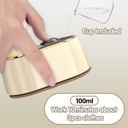 Travel Steamer Iron for Clothes Mini - Portable Ironing Machine Travel Small Size Portable Steamer Travel College Dorm Home Essentials (Beige)
