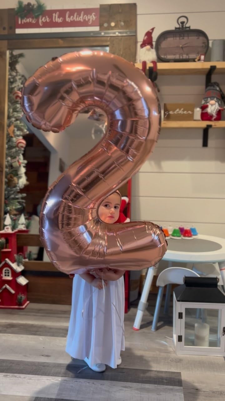 Rose Gold Number 1 Balloon by [Brand Name] - 40 Inch Giant Birthday Decoration for First Birthday