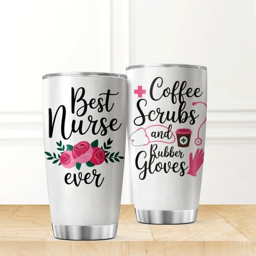 CUBICER Stainless Steel 20 Oz Tumbler - Best Nurse Ever Design | Perfect Gift for Healthcare Professionals