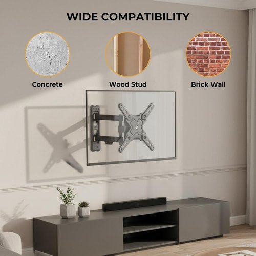 CondoMounts Full Motion TV Wall Mount - Fits 12”–40” TVs Up to 44lbs | VESA 200x200, Corner Mount