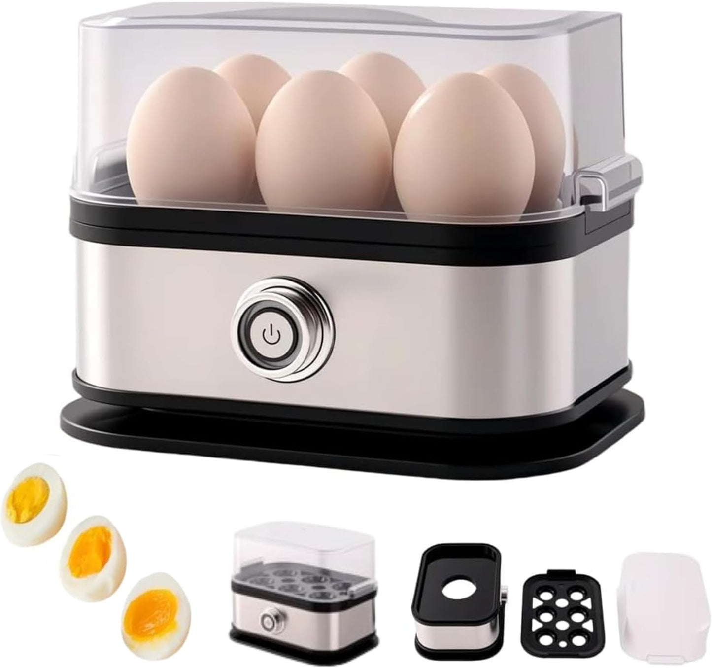 Smart Egg Cooker - Multi-Function Electric Device with Auto Shut-Off | 6 Egg Capacity for Perfect Hard, Medium, and Soft Boiled Eggs