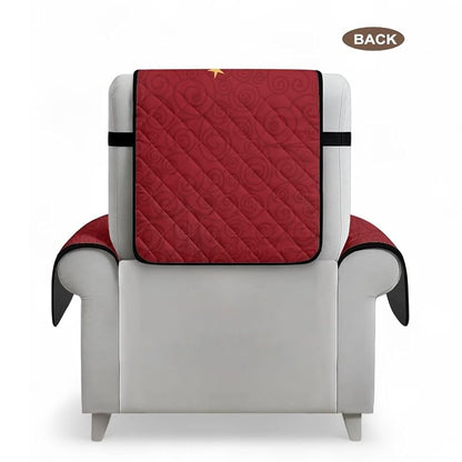 Red Santa Claus Recliner Armchair Cover - Fit Up To 60cm with Non-Slip Straps