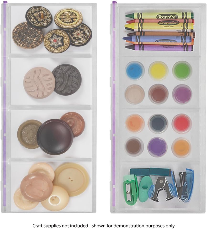 Craft Mates Bead Organizer - 4 Locking Compartments for Crafts, Buttons & Pins | 2XL Size