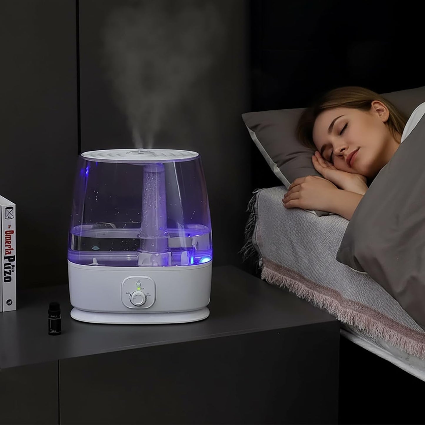 Novaspark 6L Humidifier - Ultrasonic Cool Mist for Large Rooms Up to 500 Sq Ft | Whisper Quiet, Auto Shut-Off, Night Light