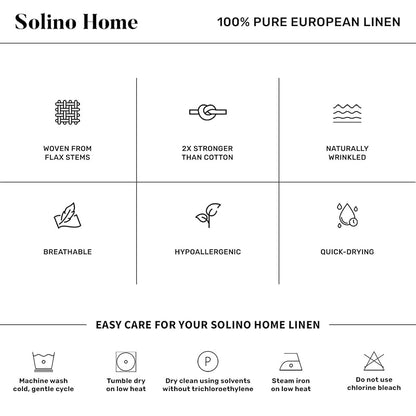 Solino Home 100% Linen Dinner Napkins Set of 4 - Natural & White 20 x 20 in (Variation: 01: Natural & White+20" x 20" Set of 4)