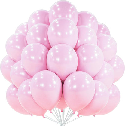 PartyWoo Light Pink Balloons - 50 Pcs 12 Inch Pearl Pastel Latex Helium Balloons for Baby Showers & Parties