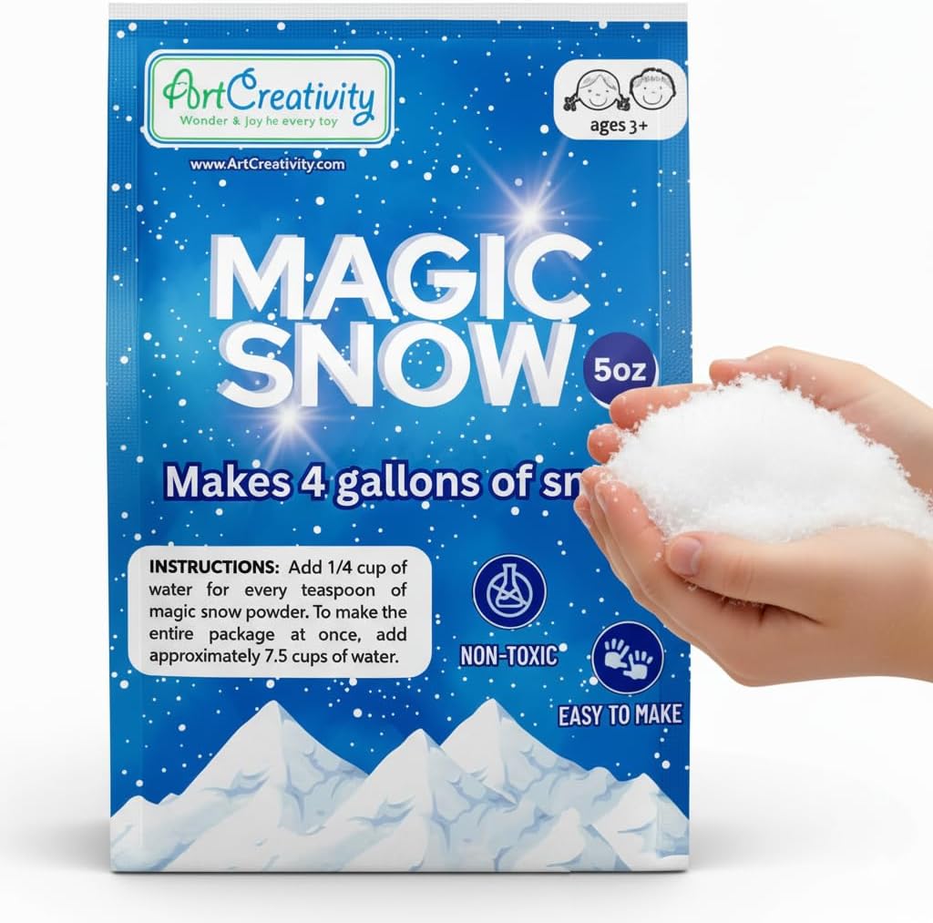 ArtCreativity Instant Snow Powder - Create 4 Gallons of Realistic Fake Snow | Perfect for Holiday Activities & Sensory Play