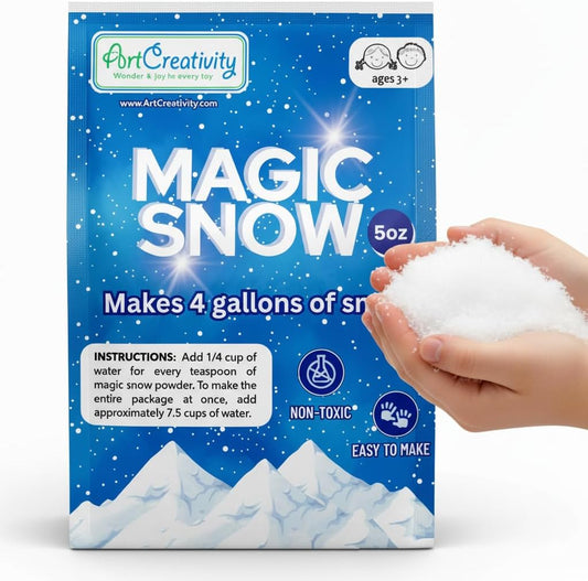 ArtCreativity Instant Snow Powder - Create 4 Gallons of Realistic Fake Snow | Perfect for Holiday Activities & Sensory Play