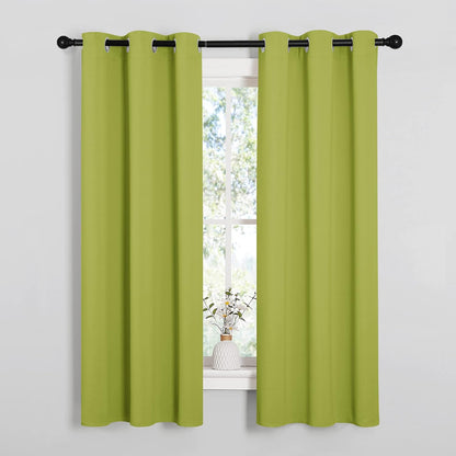 NICETOWN Blackout Curtain Panels - Thermal Insulated Grommet Top Drapes for Living Room | 34 x 63 Inches in Fresh Green