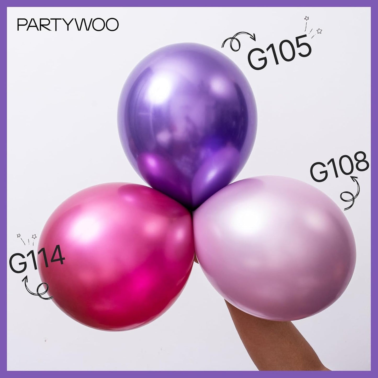 PartyWoo Purple Balloon Garland Kit - 140 Pcs in Various Sizes for Stunning Birthday & Party Decor