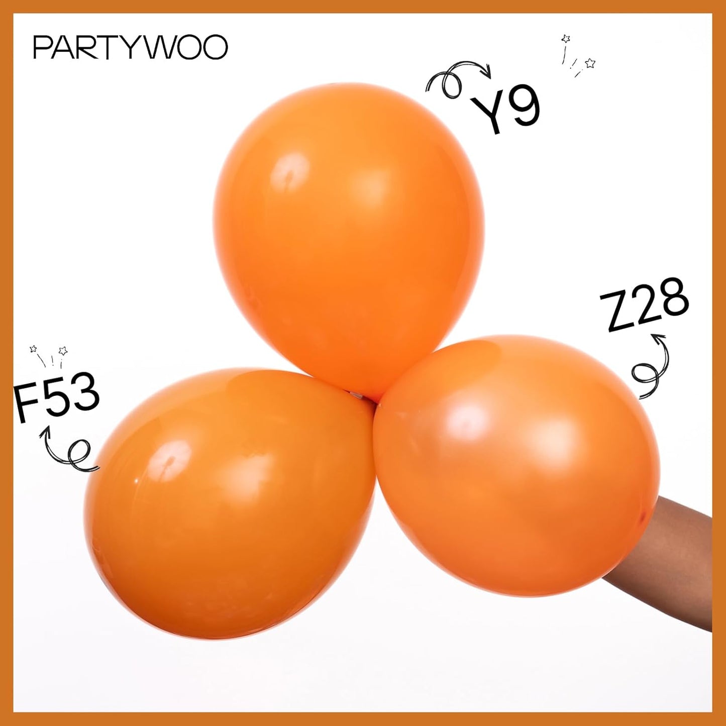PartyWoo Burnt Orange Balloons - 140-Piece Terracotta Fall Balloon Arch Kit | 5-18 Inch Sizes for Thanksgiving & Halloween Decor