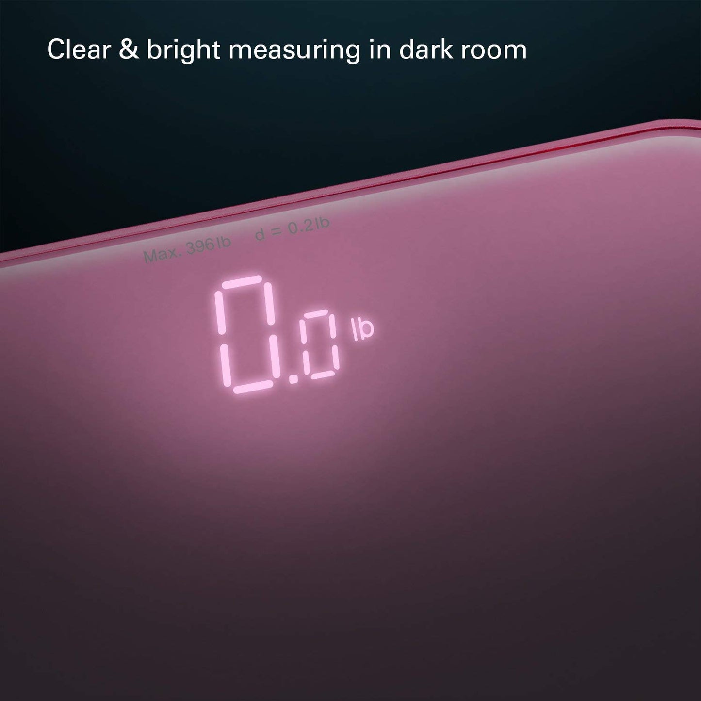 VisionTechShop S Body High Precision Ultra Wide Digital Body Weight Bathroom Scale up to 396lb/180kg, Super-Clear Large LED Display,Step-On Technology, Pink