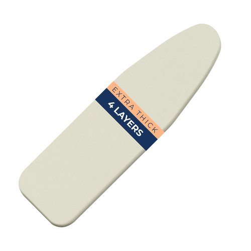 Ironing Board Cover and Pad Extra Thick Heavy Duty Padded 4 Layers, Silver Coated Ironing Board Cover, Non Stick Scorch and Stain Resistant Standard Size 15x54 inch with Elasticized Edges (Linen)
