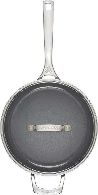 Le Creuset Non-Stick Ceramic Sauté Pan - 4.25 Qt with Glass Lid for Effortless Cooking