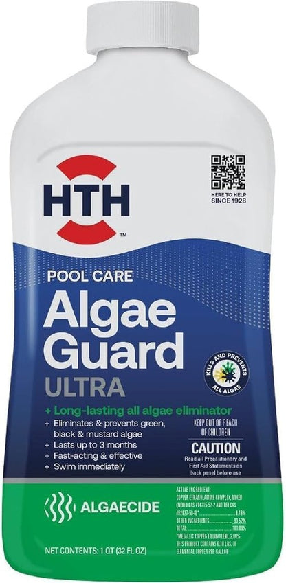 HTH 67289 Algae Guard Ultra - Long-Lasting Swimming Pool Care Chemical, 32 fl oz