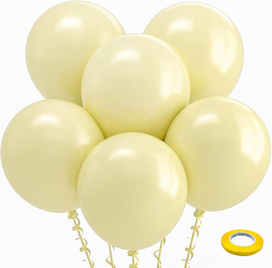 Bezente 18-Inch Pastel Yellow Balloons - 30 Pack Thick Latex Balloons for Birthday & Wedding Decor