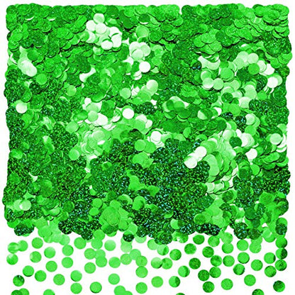 Green Metallic Foil Round Confetti for Party Decorations - 60g