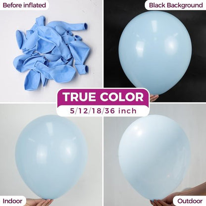 Bezente Pastel Blue Latex Party Balloons - 150 Pack of 5-Inch Round Helium Balloons for Celebrations