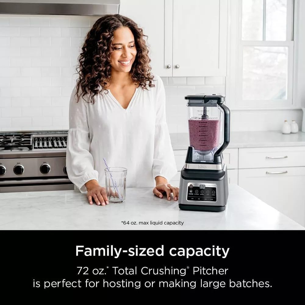 Ninja R-BN803TGT Professional Plus Kitchen Blender System & 8-Cup Food Processor - Black, Auto-iQ