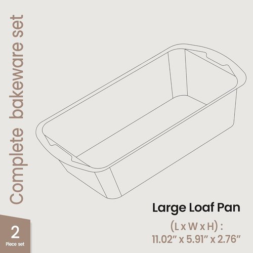 Loaf Pan Set by [Brand Name] - Deluxe Nonstick Carbon Steel Bakeware for Perfect Bread & Cakes | Dishwasher Safe