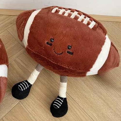 12" Cute Football Plush Toys Soft Stuffed Sport Throw Pillow Plush Ball Gift for Kids Birthday and Christmas Decoration (Rugby)