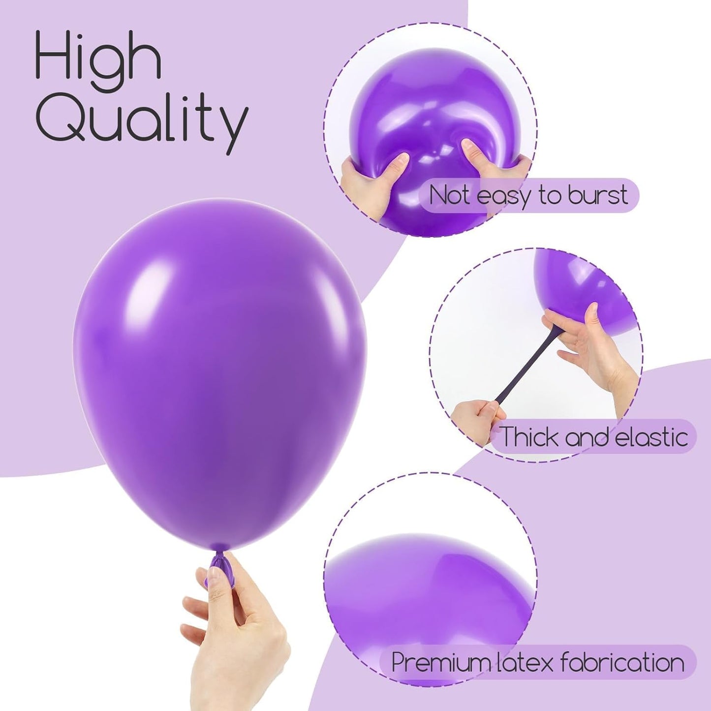 Skiennix Purple Balloon Kit - 120 Pcs in 5-18 Inch Sizes for Birthday, Wedding & Baby Shower Decor