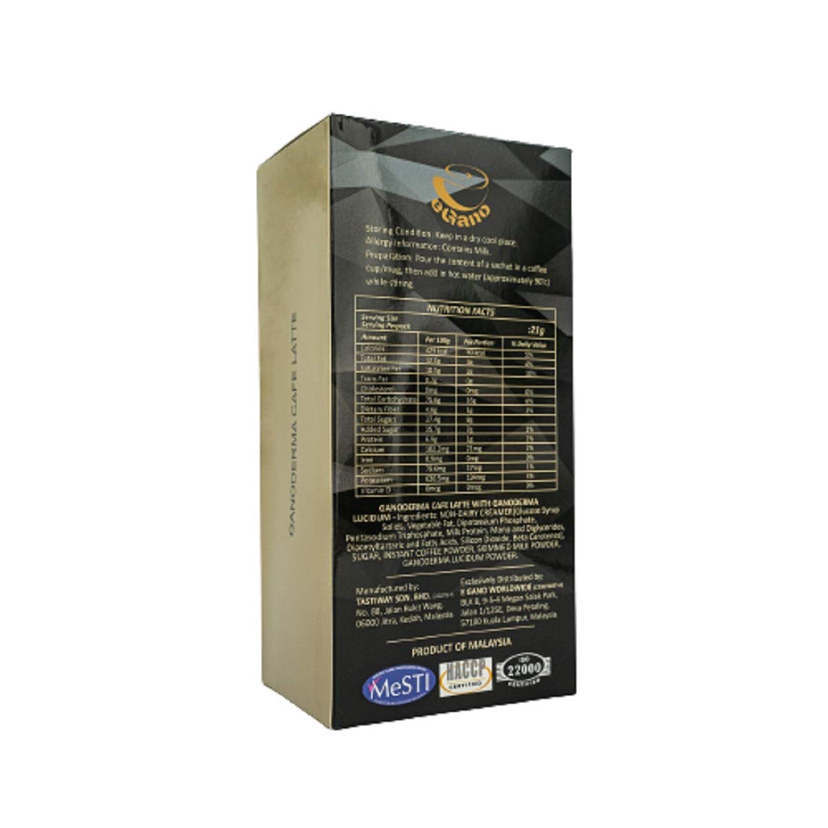 eGano Premium Quality Ganoderma Cafe Latte (21g x 20 Sachets)