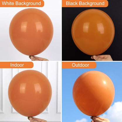 RUBFAC Burnt Orange Balloons - 129-Piece Latex Balloon Garland Kit for Fall Celebrations | 5-12 Inch Sizes