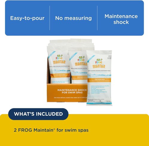 FROG Maintain Non-Chlorine Shock for Swim Spas - Easy Spa Maintenance | Single Dose Packets - 2 Pack
