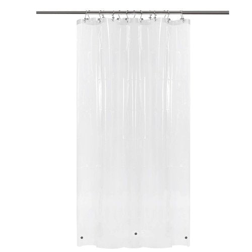 BAROSSA Design 48 inch Wide Stall Shower Curtain Liner with 3 Magnets - PEVA, Waterproof, PVC Free, Metal Grommets, Clear, 48x72