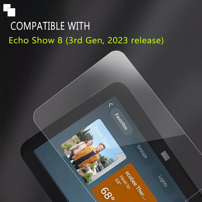 MUBUY-GOL Tempered Glass Screen Protector - 9H Hardness, Ultra Clear, Anti-Fingerprint for Echo Show 8 (3rd Gen, 2023)