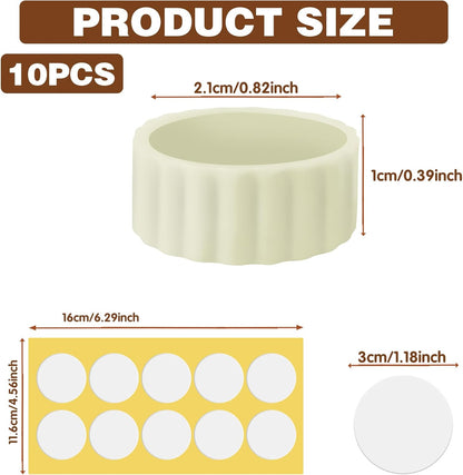 Skiennix Candle Grippers - 20Pcs Flexible Silicone Stabilizers for Taper Candles | 10 Adhesive & 10 Fitters
