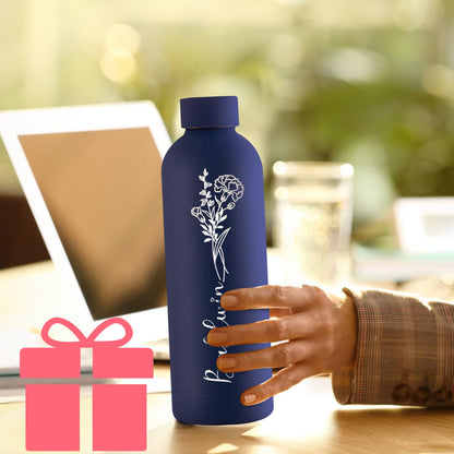 Personalized Water Bottles Custom Insulated Engraved Sports Bottles Personalized Name Logo Photo 16oz Customized Stainless Steel Bottle Cup Keep Cold Hot Office Birthday Gift for Men Women |7 Colors