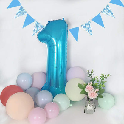 TONIFUL 40-Inch Blue Foil Mylar Number Balloon | Large 0-9 for Graduation, Weddings & Parties
