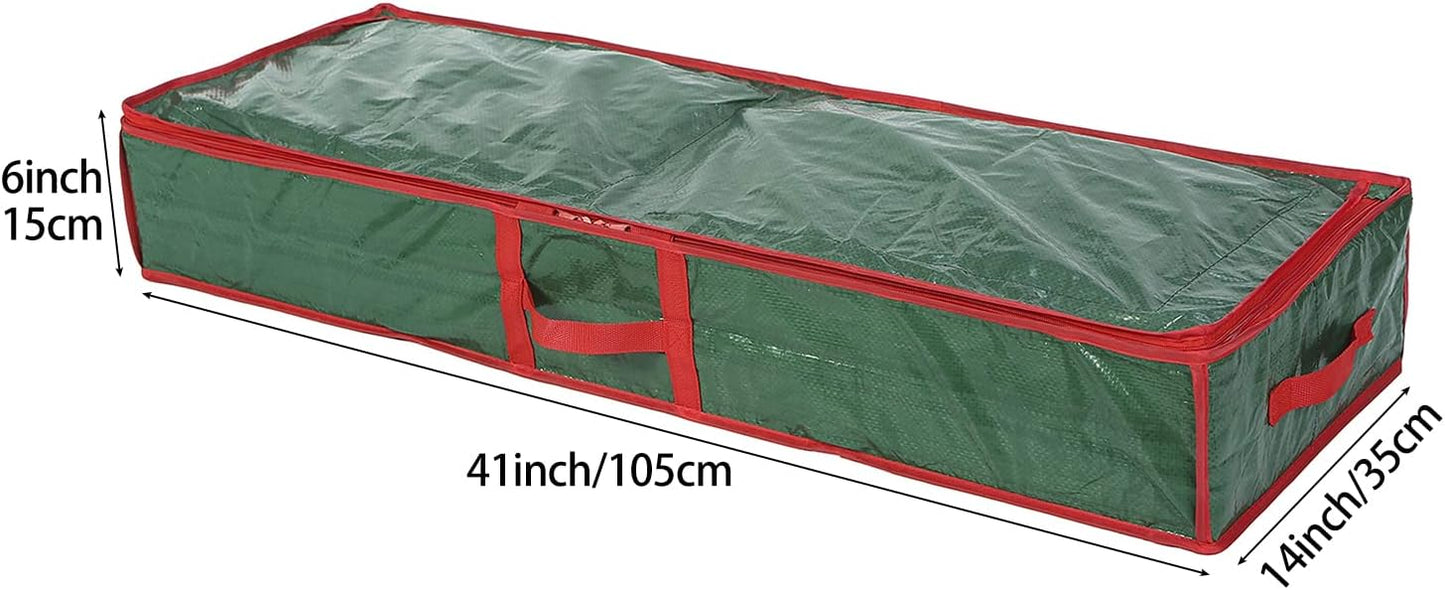 Sattiyrch Gift Wrap Organizer - Underbed Storage for Up to 20 Rolls | 41"W x 14"D x 5.5"H (Green)