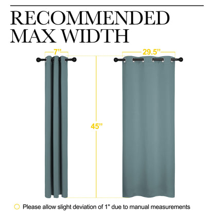 NICETOWN Modern Blackout Curtains Noise Reducing, Thermal Insulated and Privacy Room Darkening Drape Panels for Boy's Guest Room Door Small Short Window (Greyish Blue, 2 Panels, W34 x L45 -Inch)