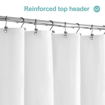 Mrs Awesome White Shower Curtain Liner with 3 Magnets, 72x72 Premium Flexible Sturdy Plastic Shower Curtain for Bathroom Lightweight & Waterproof, White