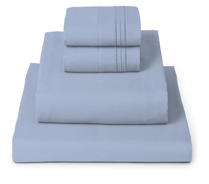 Mellanni California King Sheets Set - 4 PC Iconic Collection Bedding - Hotel Luxury, Extra Soft, Cooling Bed Sheets - Wrinkle, Fade, Stain Resistant (Cal King, Sky Blue)