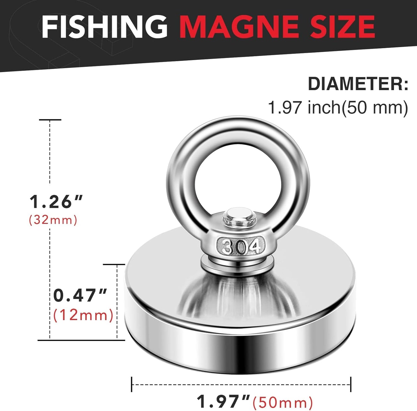 N52 Magnetic Hooks by [Brand Name] - 30lbs Pulling Force Rare Earth Magnet with Countersunk Eyebolt