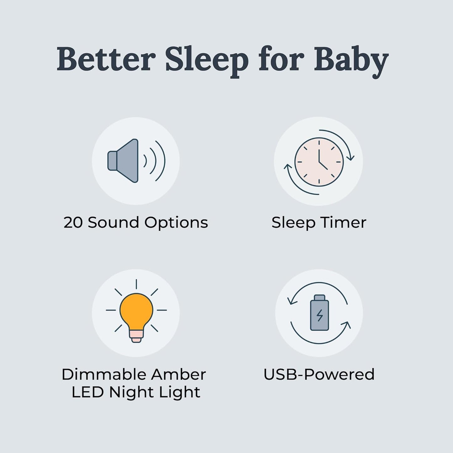 Yogasleep Nod White Noise Sound Machine - Soft Night Light & Sleep Timer | 20 Sound Options for All Ages