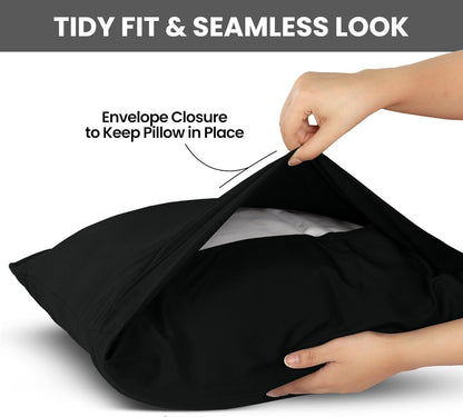 Utopia Bedding King Pillow Cases | Soft Brushed Microfiber - 2 Pack, Fade Resistant, 20 x 40 Inches - Black